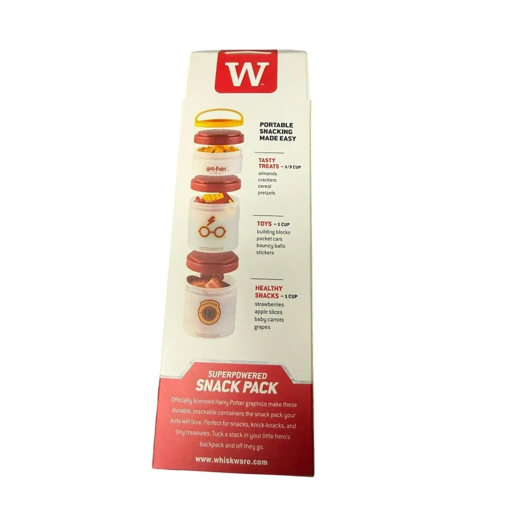 Harry Potter Whiskware Stackable Snacking Containers With Handle Red & Yellow - Picture 3 of 6